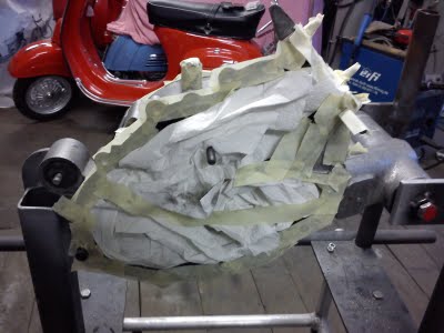 Vespa Motor Revision Lackierung